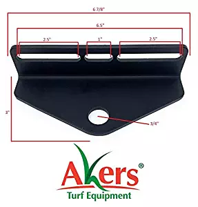 Akers Turf Equipment Universal Zero Turn Lawn Mower Trailer Hitch Heavy Duty Steel 6.5" Down to 2" Centers and All Between Bolt Patterns