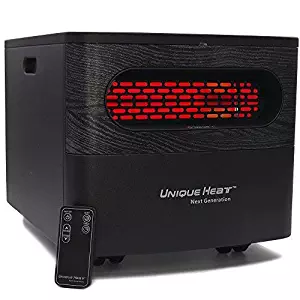 Unique Heat Infrared Home & Office Whole Room Space Heater with UV Light Air Purifier, Remote Control, Illuminated Display, Carrying Handles, Quiet Lightweight