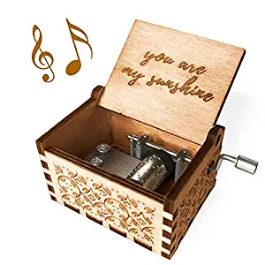 Ucuber You are My Sunshine Music Box - Wood Laser Engraved Vintage Music Box Best Gift for Wife, Son, Daughter, Mom, Granddaughter, Wedding Anniversary/Birthday/Christmas/Valentine's Day