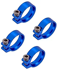 Phobya Hose Clamp with Hexagonal Socket, 13mm to 14.3mm (1/2"), Blue, 4-Pack