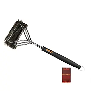 MTB BBQ Kitchen Grill Cleaner Brush 18 Inch 3 in 1 Stainless Steel Safe to Clean Barbecue Grill, Racks and Burners, 360 Degree - Great Grilling Accessories Gift