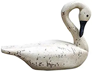 Hickory Manor House Vintage Blanc Emerald Isle Swan for Home Decor, 22-Inch