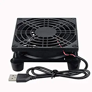 GDSTIME Quiet 80mm Fan, Router Cooler Fan, 80mm x 25mm DC 5V USB Brushless Cooling Fan