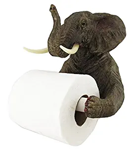 Ebros Pachyderm Servant Safari Elephant Holding Toilet Tissue Paper Holder Figurine Home Decor Great Present For Savanna Lovers Elephant Fans Excellent Decor For Toilets Powder Rooms