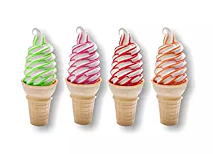4 Flavor Burst Soft Serve 6" Cone Menu Board Sticker Decals (Series 1) for Ice Cream Truck Parlor Menu Sign Vinyl Decal Stickers ((4) 2.25"x 6")
