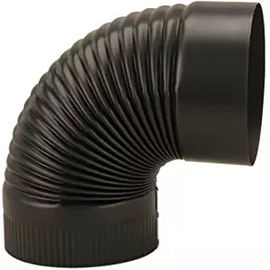 UNITED STATES HDW BM0023 6" Corrugated Elbow, Black, 1,