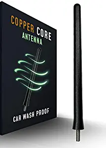 The Original 6 3/4 Inch - Car Wash Proof Short EPDM Rubber Antenna - USA Stainless Steel Threading - Powerful Internal Copper Coil/Premium Reception