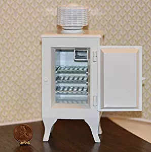 Dollhouse Miniature Vintage Reproduction Monitor Top Refrigerator