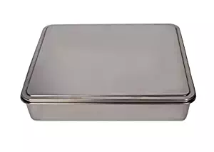 YBM HOME Stainless Steel Covered Cake Pan, Silver (Medium-2402)