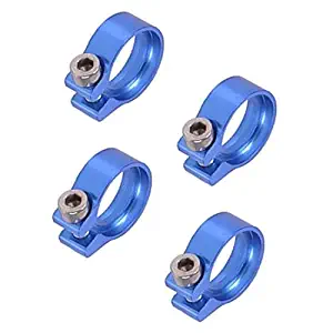 Phobya Hose Clamp with Hexagonal Socket, 10mm to 11mm (3/8" to 7/16"), Blue, 4-Pack