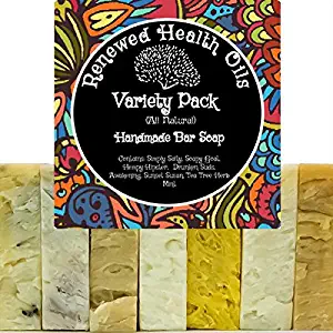 Bar Soap Variety Sampler Family Pack 7 Full Size Bars Homemade In USA 100% Pure Essential Oils NO- Synthetic Fragrance