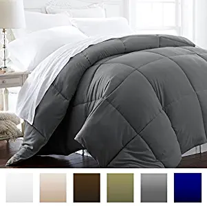 Beckham Hotel Collection 1600 Series - Lightweight - Luxury Goose Down Alternative Comforter - Hotel Quality Comforter and Hypoallergenic - King/Cali King - Slate Gray