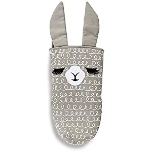 Llama Face Grey Swirls Cotton Silicone Insert Oven Mitt