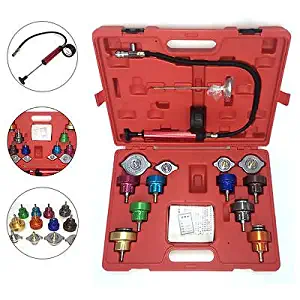 14PC Cooling System Pressure Leak Tester Radiator Gauge Pump Testing Tools Kit