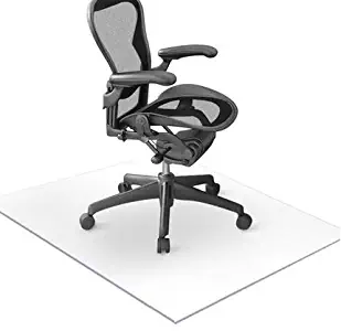 Office Chair Mat Hard Floor for Wood Hardwood Tiles Laminate Concrete Floors Pad Under Computer Desk Chair Mats Pad Protector Cover Wipeable Clear Plastic PVC Vinyl 36" 48" 1/8 " Thick Nonslip Large