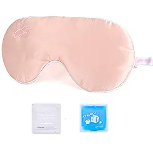 alittlecloud Warm/Cold Steam Silk Eye Mask for Women and Men,Moist Heating and Ice Sleeping Therapy Eye Pillow for Dry Eye,Tired Eyes and Puffy Eyes,Dark Circle,Pink