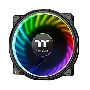 Thermaltake Riing Plus 20 RGB TT Premium Edition WITHOUT Controller 200mm Software Enabled Circular 12 LEDs Sets (24 Addressable LEDs) RGB Single Pack Riing Case/Radiator Fan CL-F070-PL20SW-A