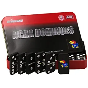 NCAA Kansas Jayhawks Domino Set in Metal Gift Tin