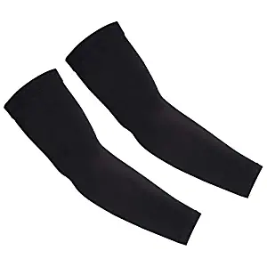 UV Protection Cooling Arm Sleeves - UPF 50 Compression Arm Sleeves for Men/Women/Students for Elbow Brace, Baseball, Basketball, Football, Cycling Sports(Black)