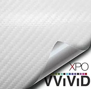 VViViD XPO White Carbon Fiber Car Wrap Vinyl Roll with Air Release Technology (3ft x 5ft)