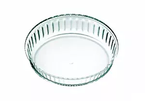 Simax Clear Glass Fluted Cake Dish, Shallow | Heat, Cold and Shock Proof, Made in Europe, 11-Inch