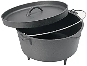 Cuisiland Seasoned 16 Quart Cast Iron Dutch Oven lip lid 3 legs