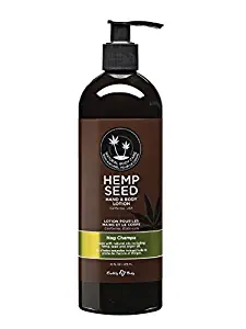 Earthly Body All Natural Hand and Body Lotion with Hemp Seed and Argan Oil - Nag Champa Huge 16 oz.