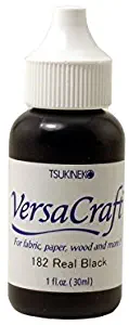 Tsukineko 1 Fluid Ounce VersaCraft Inker, Real Black