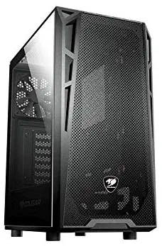 COUGAR Turret MESH Pro-Cooling Compact Gaming Case with Tempered Glass Side Window and Mesh Front Panel, Mid Tower