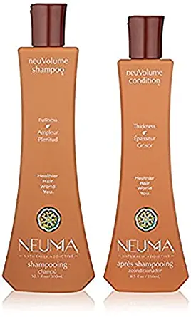 NEUMA Neuvolume Shampoo & Conditioner Duo with Free Hair Tie, Vanilla White Fennel & Patchouli, 18.6 Oz