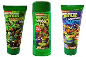 TMNT Ninja Turtle Body Wash + Bubble Bath + Shampoo (set of 3)
