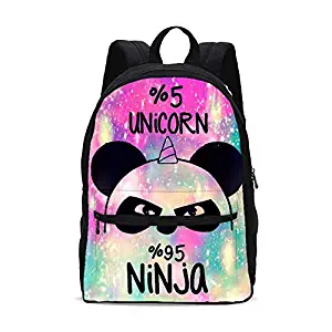 FeHuew 5% Unicorn Panda Girls Backpacks Bookbag Shoulder Bag Casual Daypack 17 Inch Plus Laptop Bag for Unisex 1-5th Grade