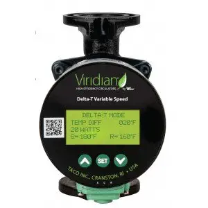 Taco Viridian 00e Series Delta T Variable Speed VT2218 Ecm High-Efficiency Circulator Pump