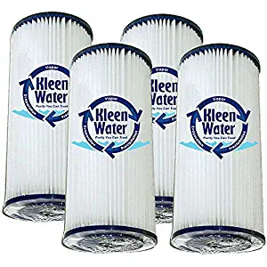WPCFF975, FM-BB-10-5, ECP5-BB, W5CPHD, FXHSC AND WHKF-WHPLBB Compatible Filters, KleenWater 4510BR Pleated Water Filter Replacement Cartridges, Dirt Rust and Sediment Filtration, Set of 4