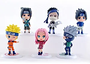 Naruto Ninja Collection Toy Set | 6 Pcs Action Figures | Cake Topper Toy | Party Favor Supplies