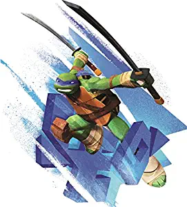 5" Leo Katana Swords Leonardo Blue Turtle TMNT Teenage Mutant Ninja Turtles Movie Removable Peel Self Stick Wall Decal Sticker Art Kids Room Home Decor Boys Room 5 inch x 5 1/2 inch tall