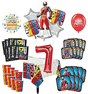 Power Rangers 7th Birthday Party Supplies 8 Guest Decoration Kit and Balloon Bouquet