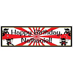 Moxzie Ninja Party 5 Ft. Large Personalized Banner