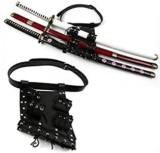 Kasuki Sword Bag Sword Carry Case Waistband Strap for Roronoa Zoro Cosplay Ninja Hero Cosplay Anime Costume Holster Props - (Color: Black)