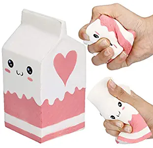 Xuways Kawaii Milk Box Toy Sweet Scented Squishies Slow Rising Doll Dolls Squishy Toys Party Favors for Kids for Birthday Gift,Autism, ADHD , Decorative Props and Stress Relief