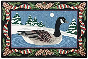 Christmas Rugs Christmas Doormat Rustic Christmas Decorations Kitchen Rugs Washable Rugs Country Christmas Goose by Claire Murray 30" x 46" Inches