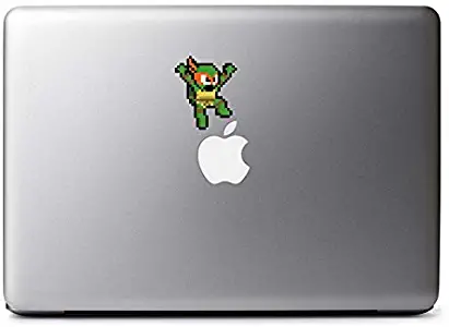 Retro 8-Bit Michelangelo Decal from Teenage Mutant Ninja Turtles for MacBook, iPhone 5S, Samsung Galaxy S3 S4, Nexus, HTC One, Nokia Lumia, Blackberry