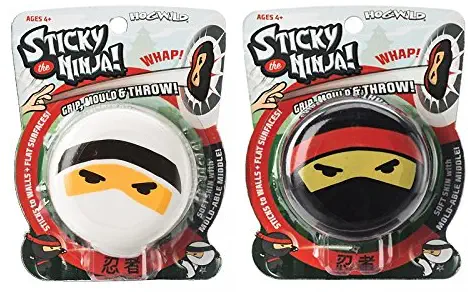 Hog Wild Sticky The Ninja Squishy Jelly Pudding Sticky Toss Toy Set of 2