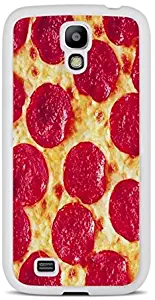 Excellent Pepperoni Pizza White Silicone Case for Samsung Galaxy S4