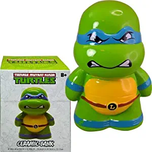 Nickelodeon Teenage Mutant Ninja Turtles Leonardo Ceramic Piggy Bank, Leo Coin Bank, Coin Deposit