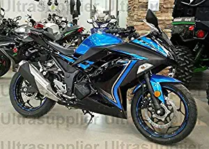 Blue with Black Complete Fairing Bodywork Painted ABS plastic Injection Molding Kit for 2013-2016 13-16 Kawasaki Ninja 300 EX300R EX 300R EX-300R EX300A EX300B SE 2014 2015