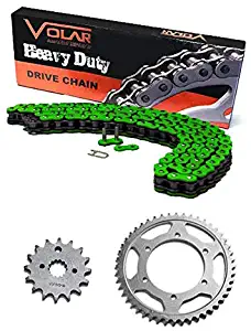 Volar Chain and Sprocket Kit - Heavy Duty - Green for 2013-2017 Kawasaki Ninja 300 EX300