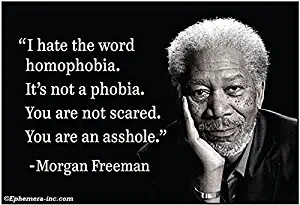 "I hate the word homophobia. It's not a phobia. You are not scared. You are an asshole." Morgan Freeman 6305