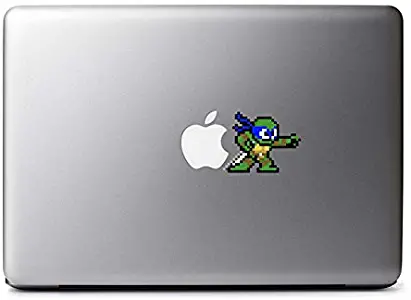 Retro 8-Bit Leonardo Decal from Teenage Mutant Ninja Turtles for MacBook, iPhone 5S, Samsung Galaxy S3 S4, Nexus, HTC One, Nokia Lumia, Blackberry