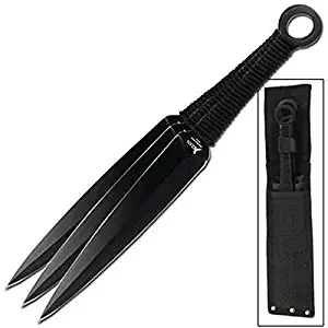 Armory Replicas Martial Arts Ninja Movie Kunai Midnight 3 Piece Thrower Target Set